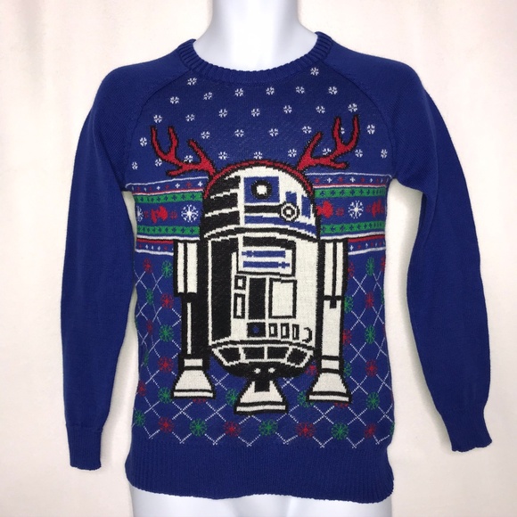 Star Wars Sweaters - Star Wars R2-D2 Reindeer Ugly Christmas Sweater XS